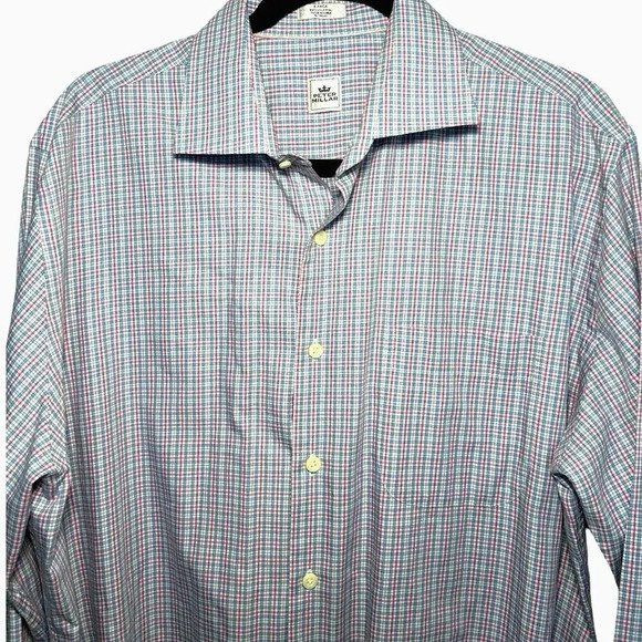 Peter Millar Men’s Cotton Long Sleeve Button Down Sports Shirt Size Large - Picture 3 of 5